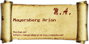 Mayersberg Arion névjegykártya